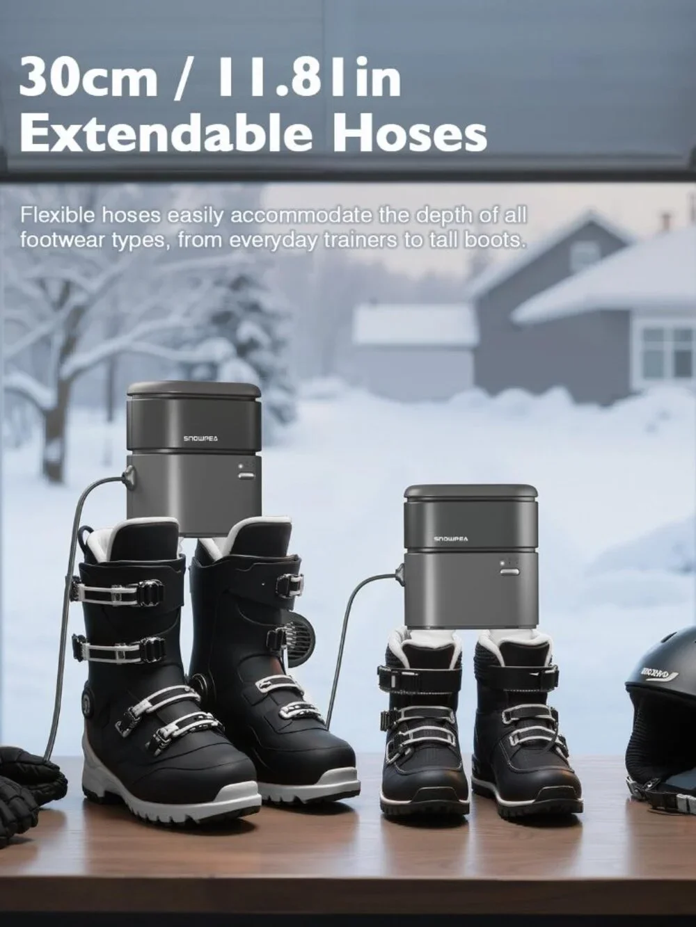 Shoe Dryer,Ski Boot Dryer with Fan Heater,11.8in Extendable Hoses,Rapid Drying,3 - Picture 5 of 7